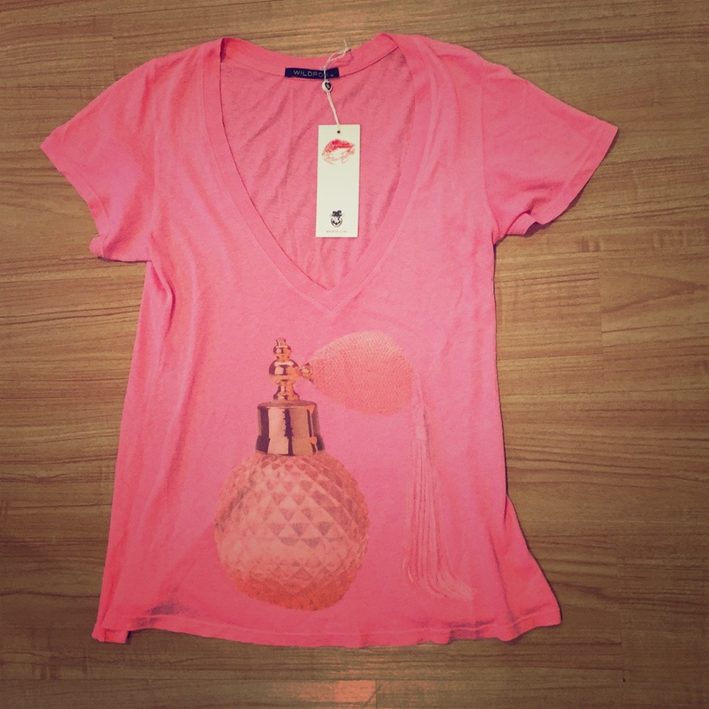 Wildfox Pink Perfume Bottle Tee Shirt